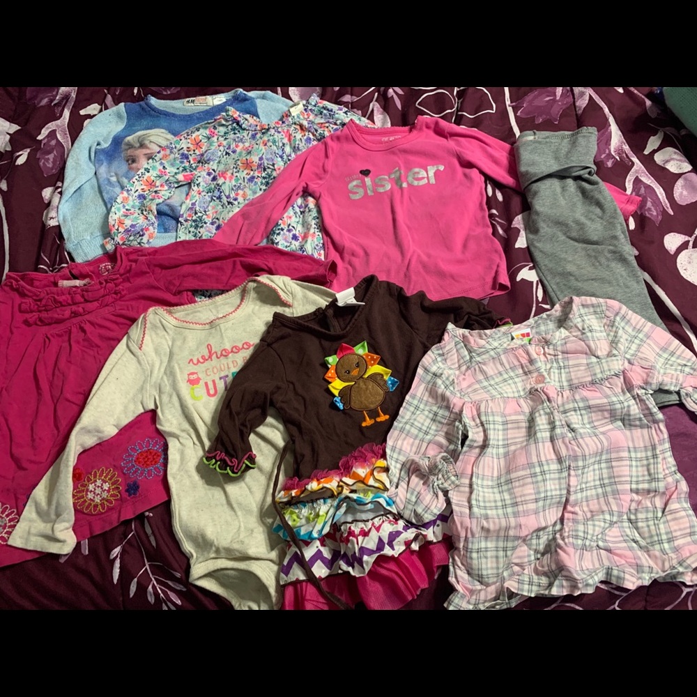 2t/24 month shirts with one pair of yoga pants